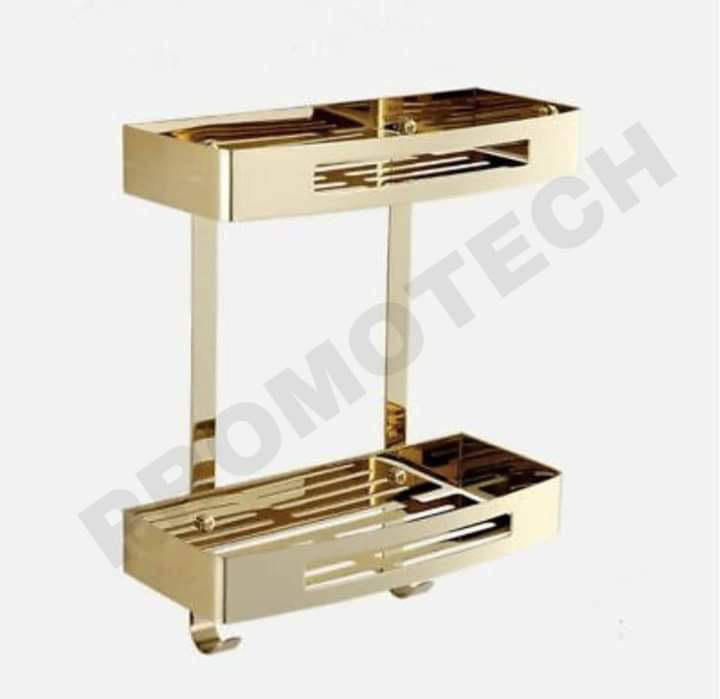 ETAGERE DE LAVABO ALU REF 30456 MAT DORE